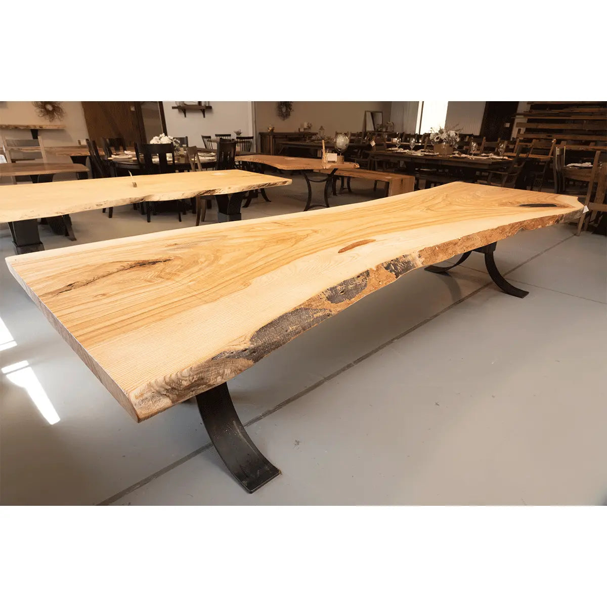 148"L Live Edge Ash Wood Dining Table