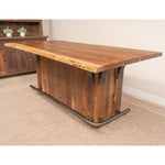 Rustic Barn Wood Kitchen Island with Footrest