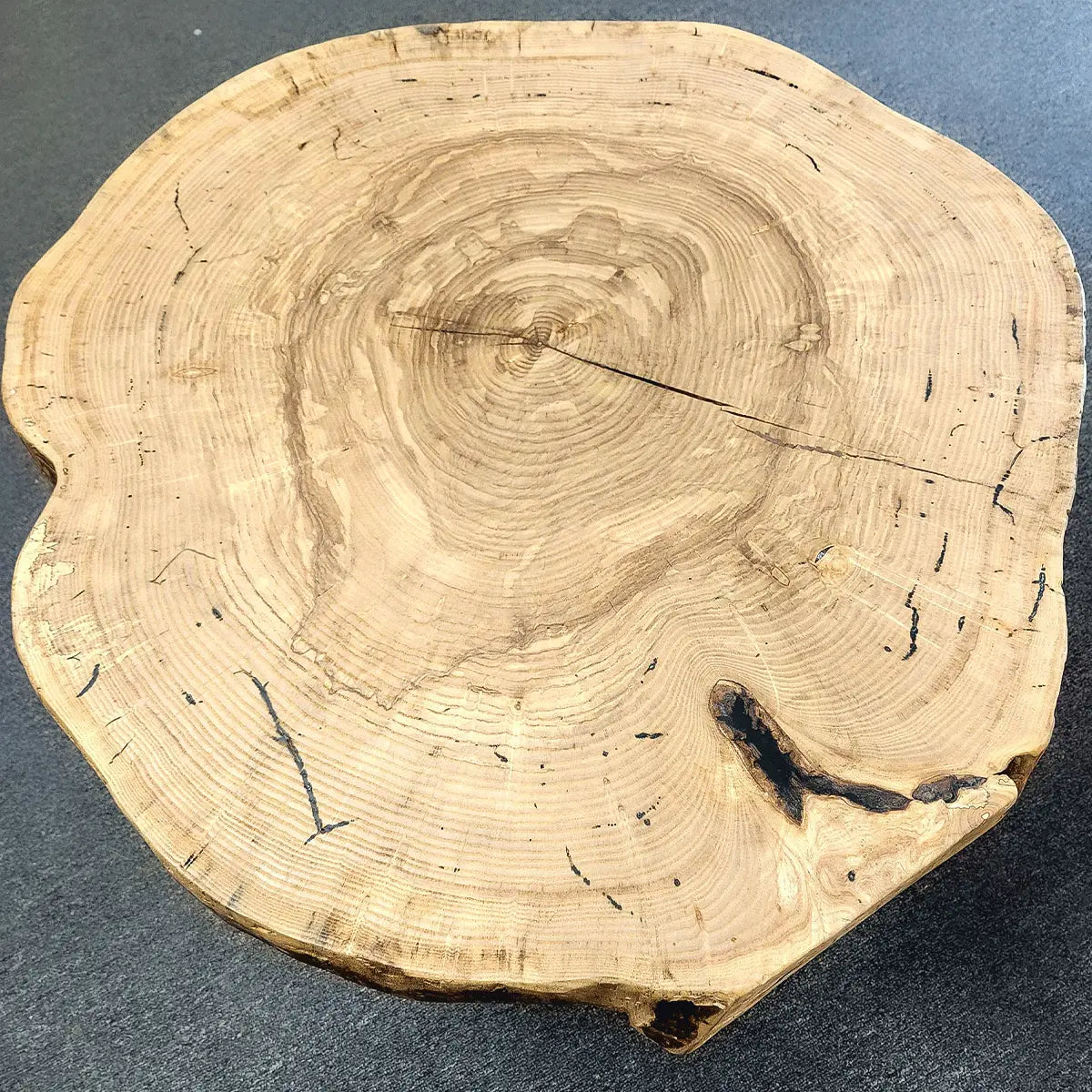 36" Live Edge Ash Round End Table