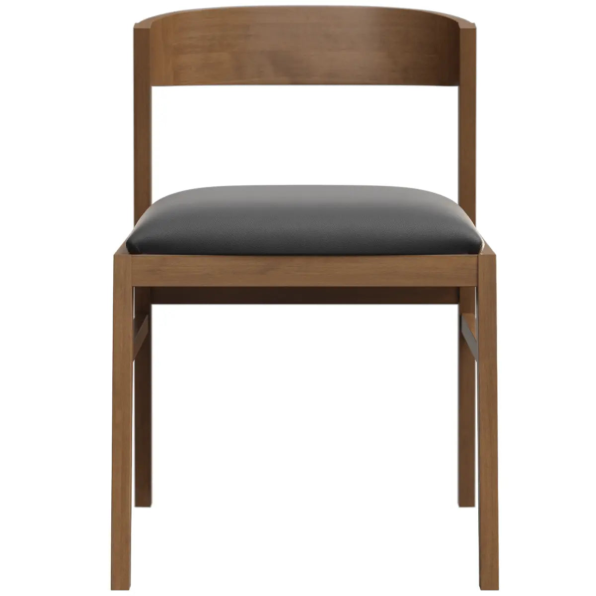 Brown Maple Modern Dining Chair with Upholstered Seat