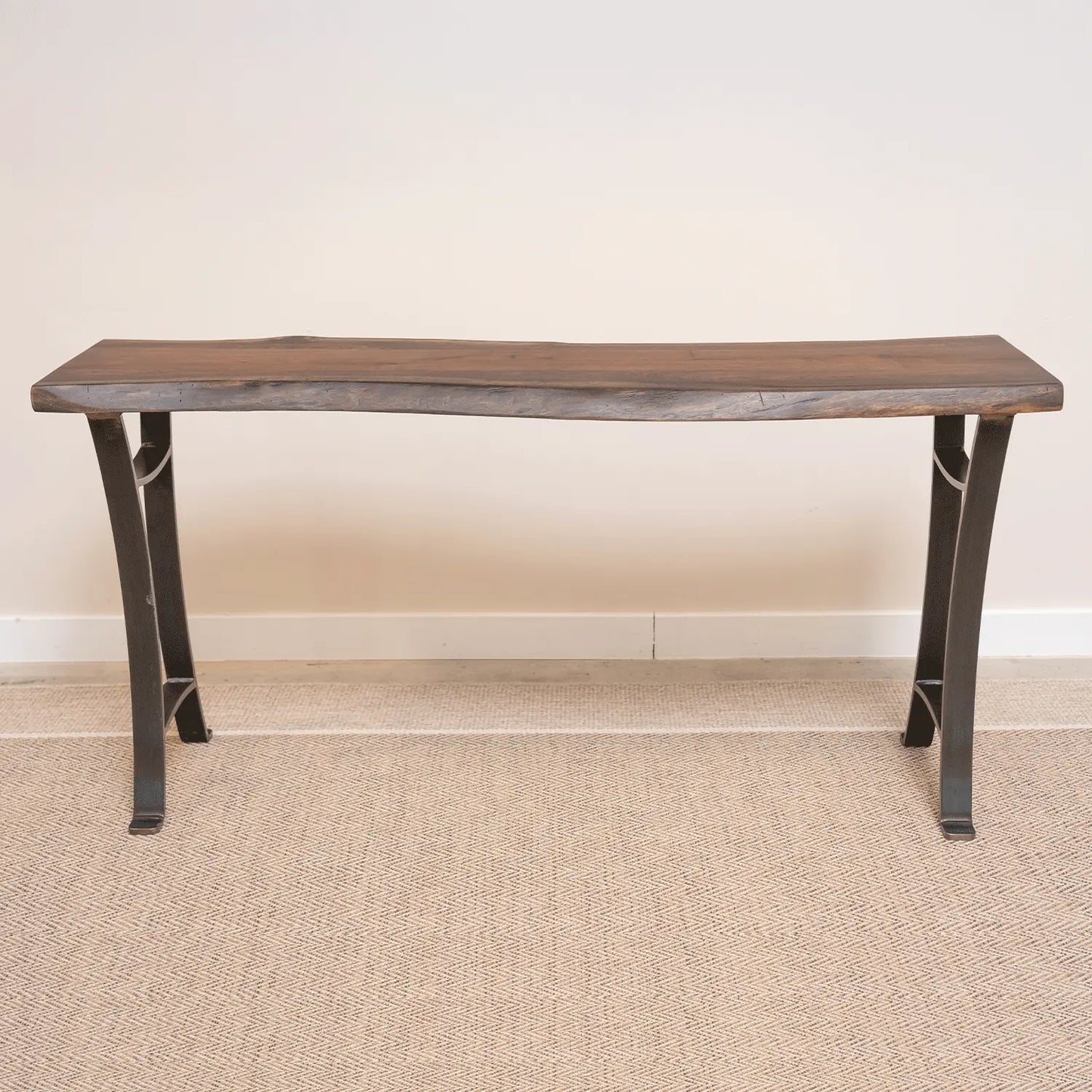 walnut console table front facing