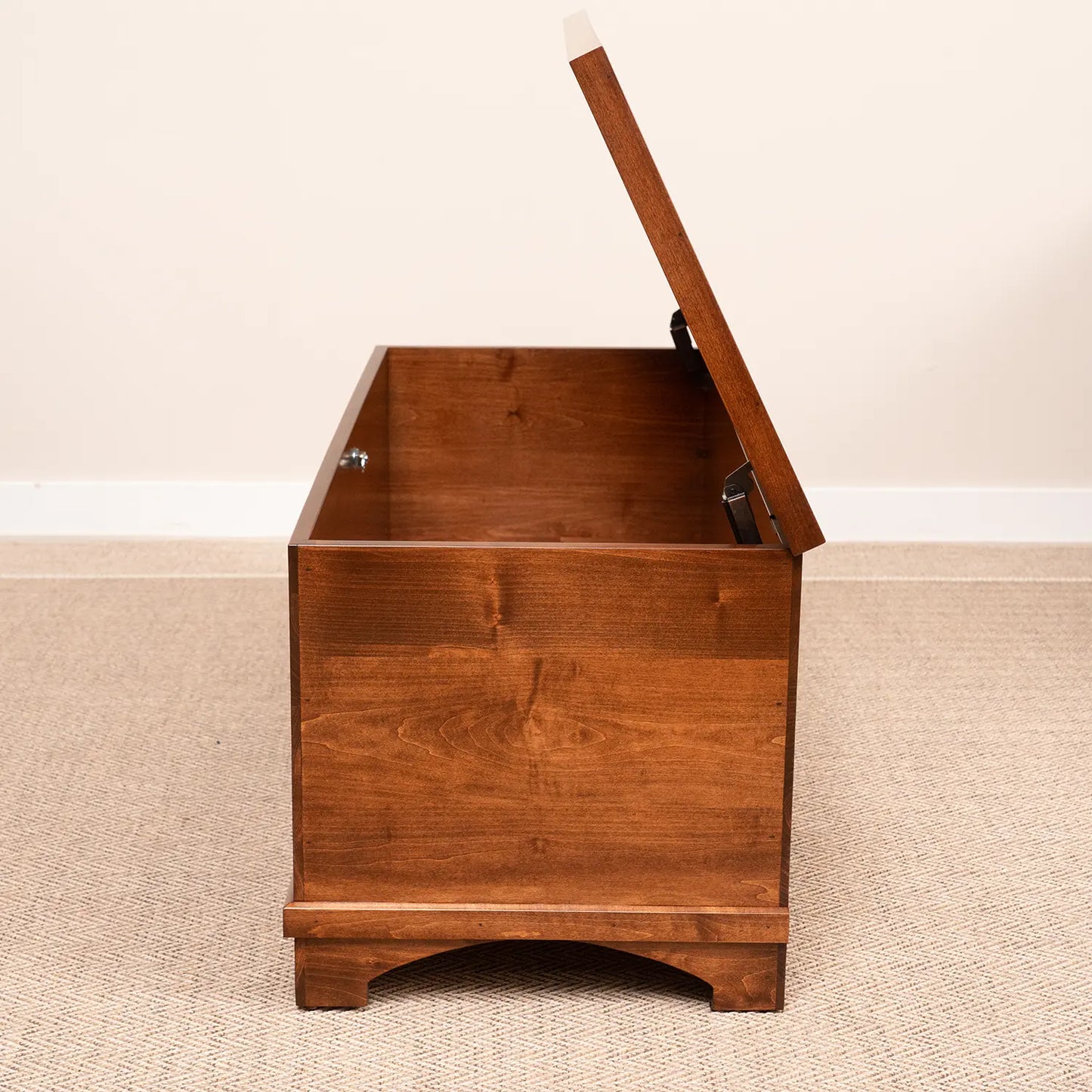 Open Side Brown Maple Hope Chest