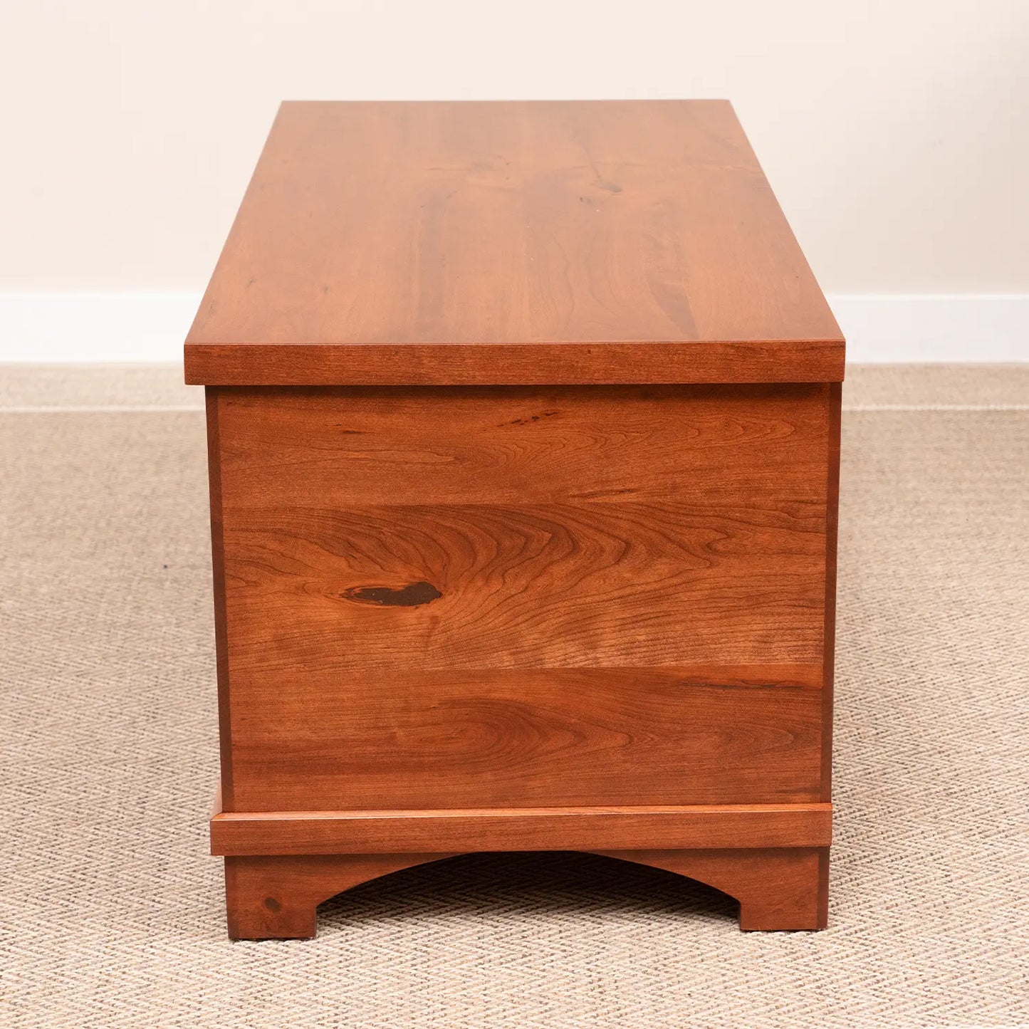 Side Cherry Wood Storage Chest