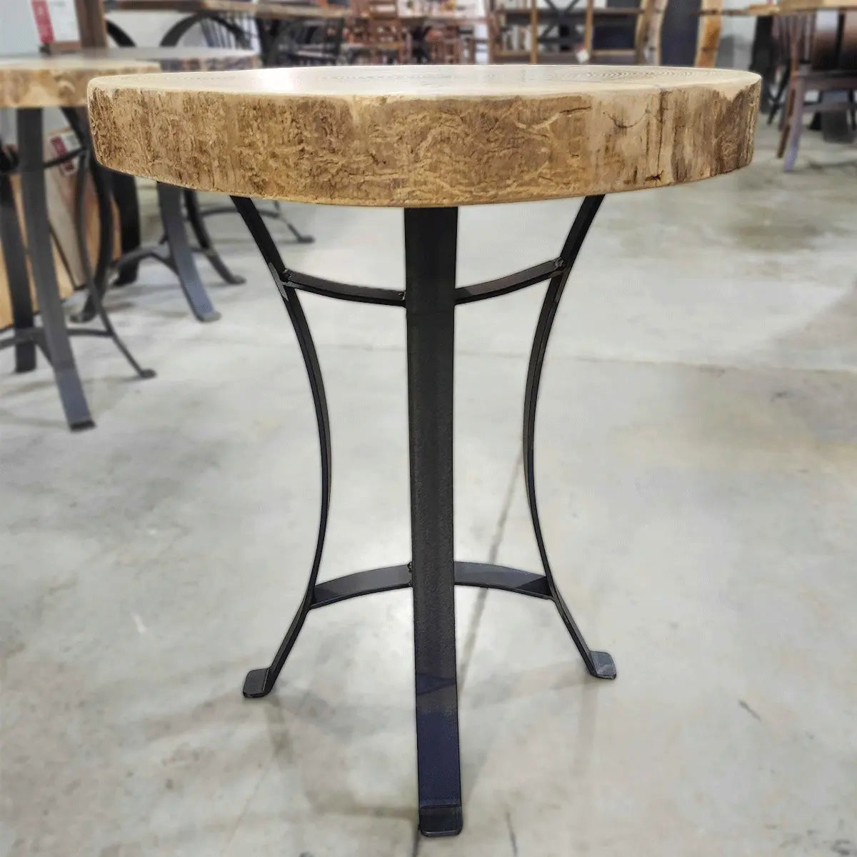 21" Live Edge Ash Wood End Table