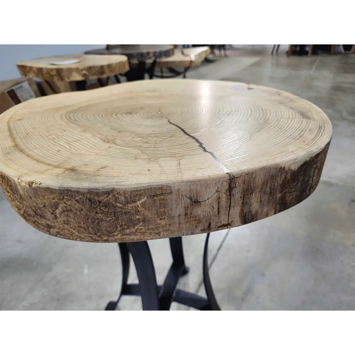 21" Live Edge Ash Wood End Table