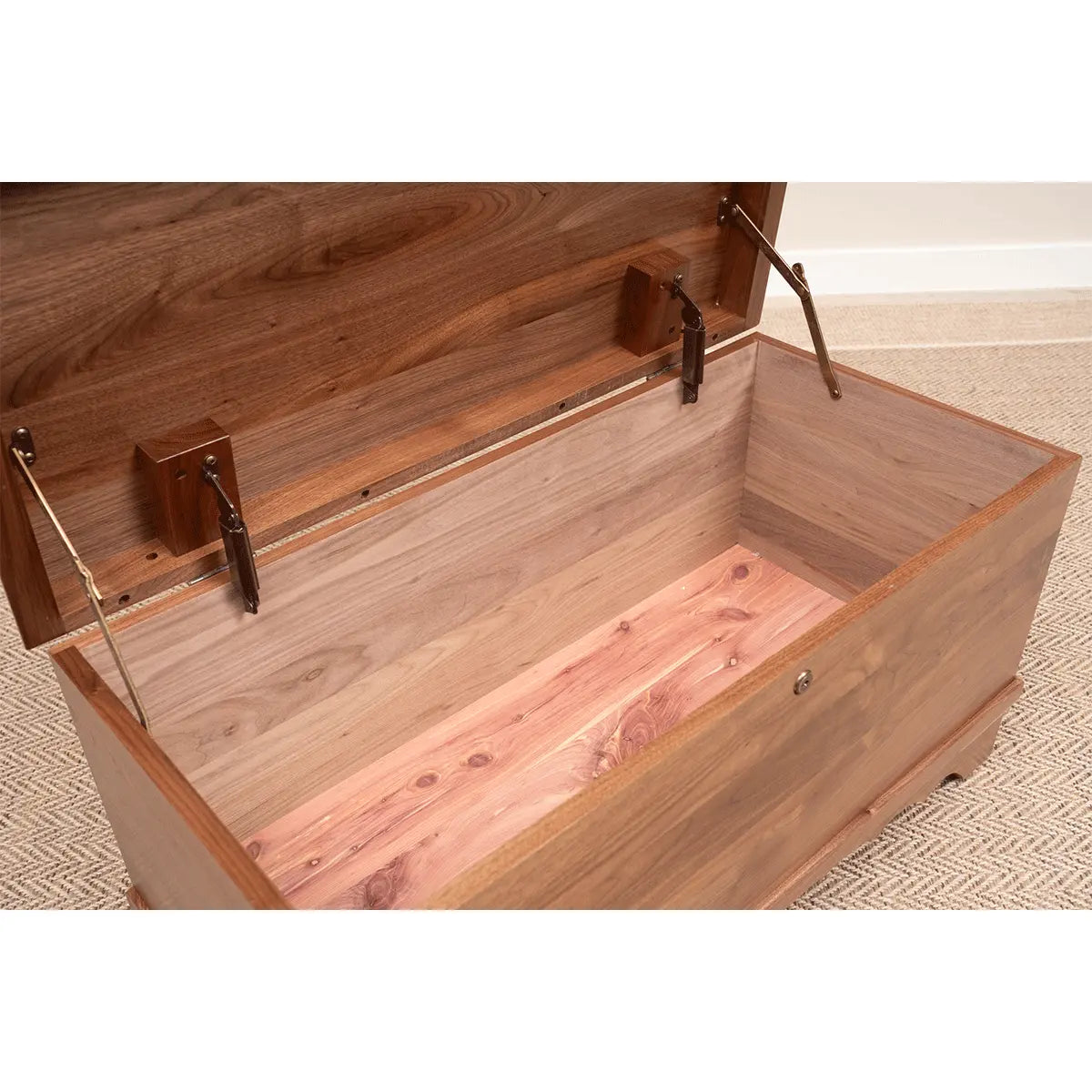 Inside Walnut Waterfall Hope Chest