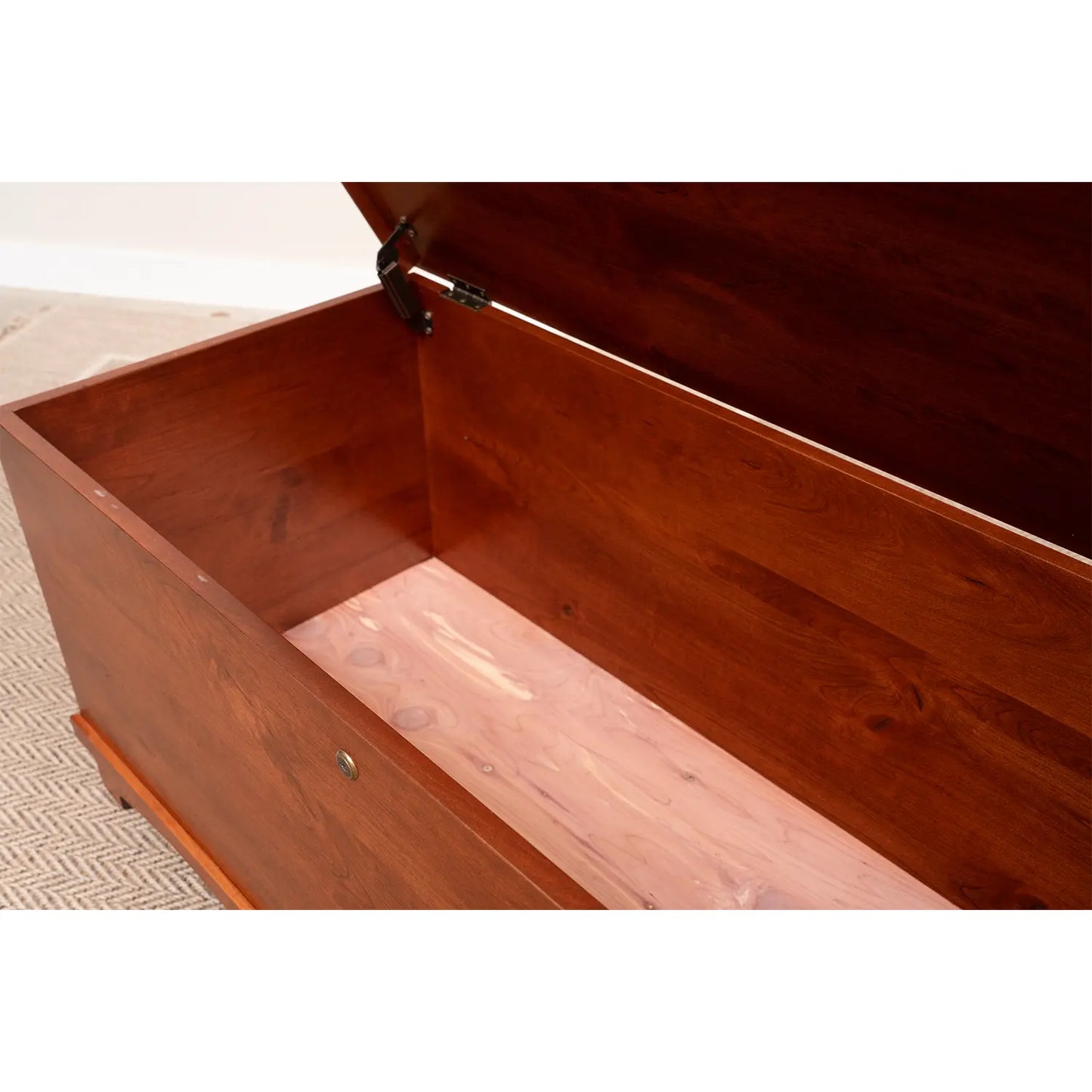Cedar lined cherry wood blanket chest