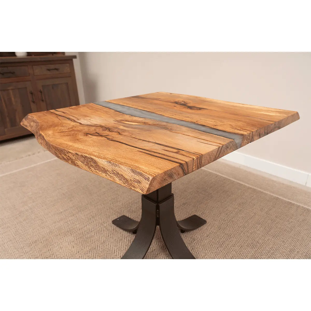 36" Live Edge Oak River Cafe Table