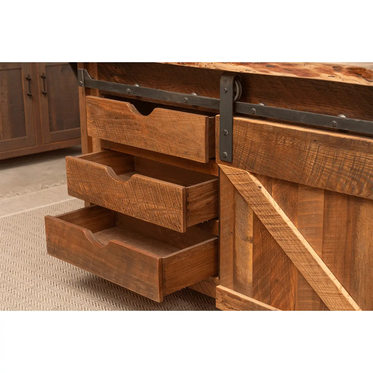 Drawers for Rustic Kitchen Island