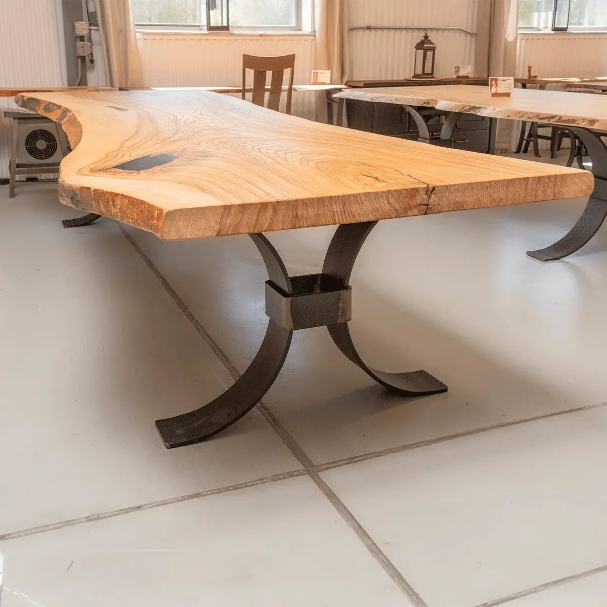 148"L Live Edge Ash Wood Dining Table