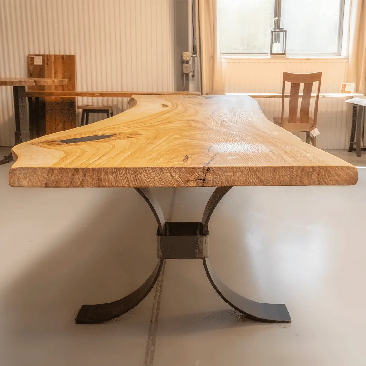 148"L Live Edge Ash Wood Dining Table