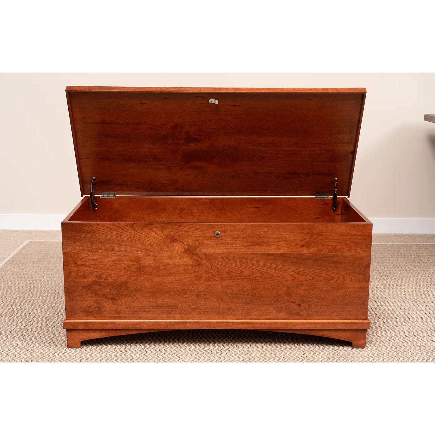 Open Cherry wood storage chest