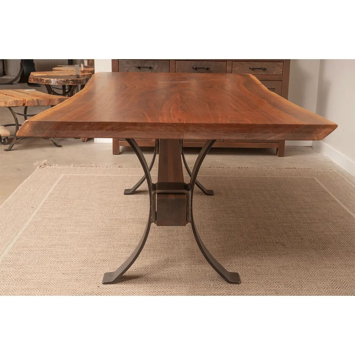 Side Live Edge Walnut Dining Table