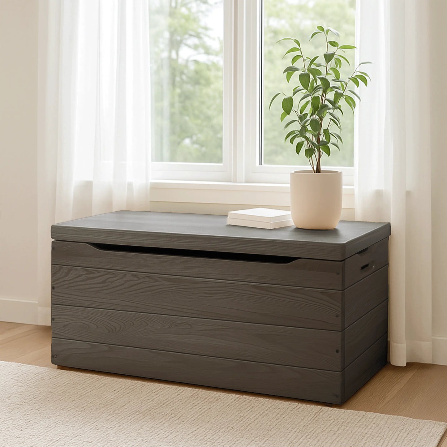 Palmer Oak Blanket Chest, Antique Slate Stain