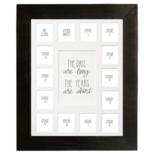 11x14 Black School Picture Frame, White Mat