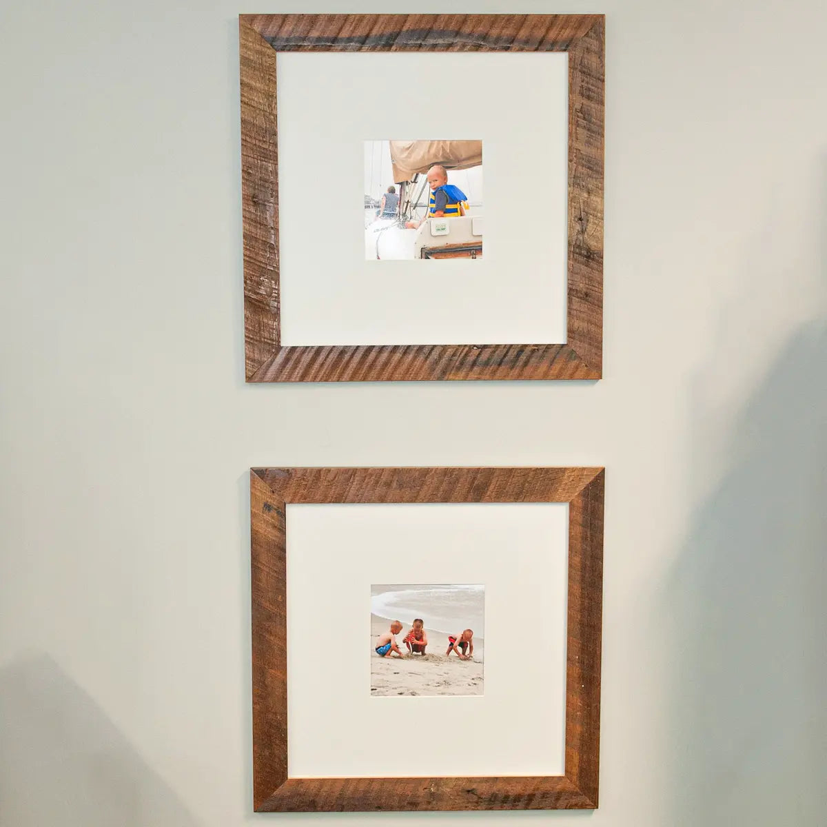 24x24 barnwood picture frame, matted to 10x10