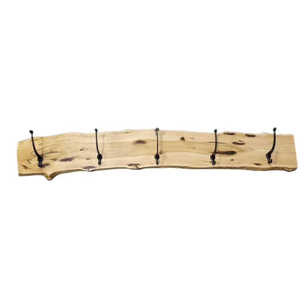 Live Edge Wood Coat Rack, Hickory