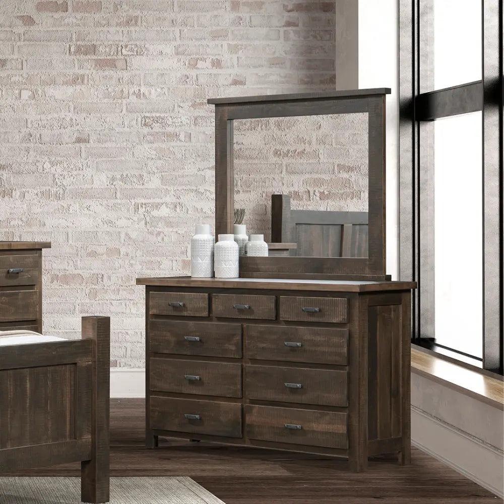 9 Drawer Barnwood Dresser, Provincial Stain