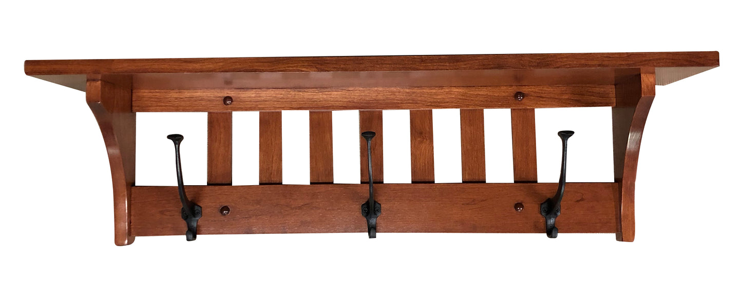 Mission Coat Rack with Shelf