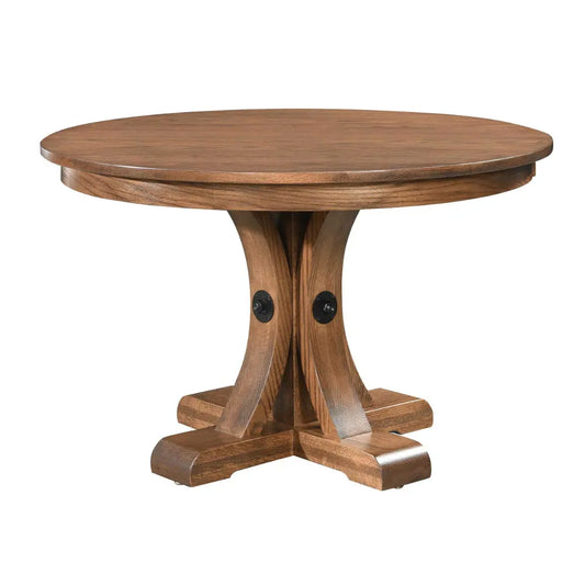 Olympia Oak Round Butterfly Dining Table