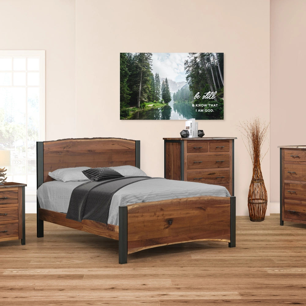 Silverton Live Edge Walnut Bed, King Size