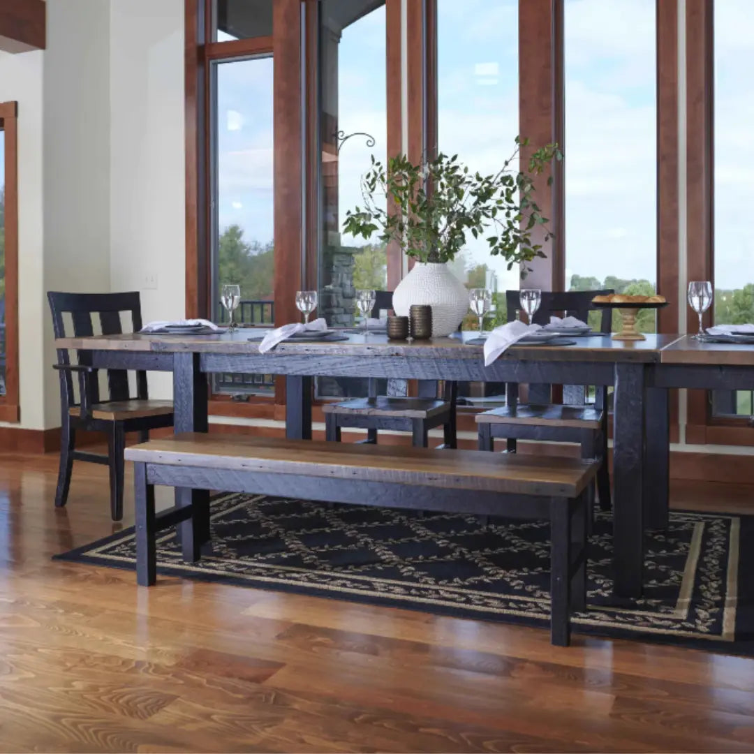 Acadia Dark Barn Wood Dining Bench