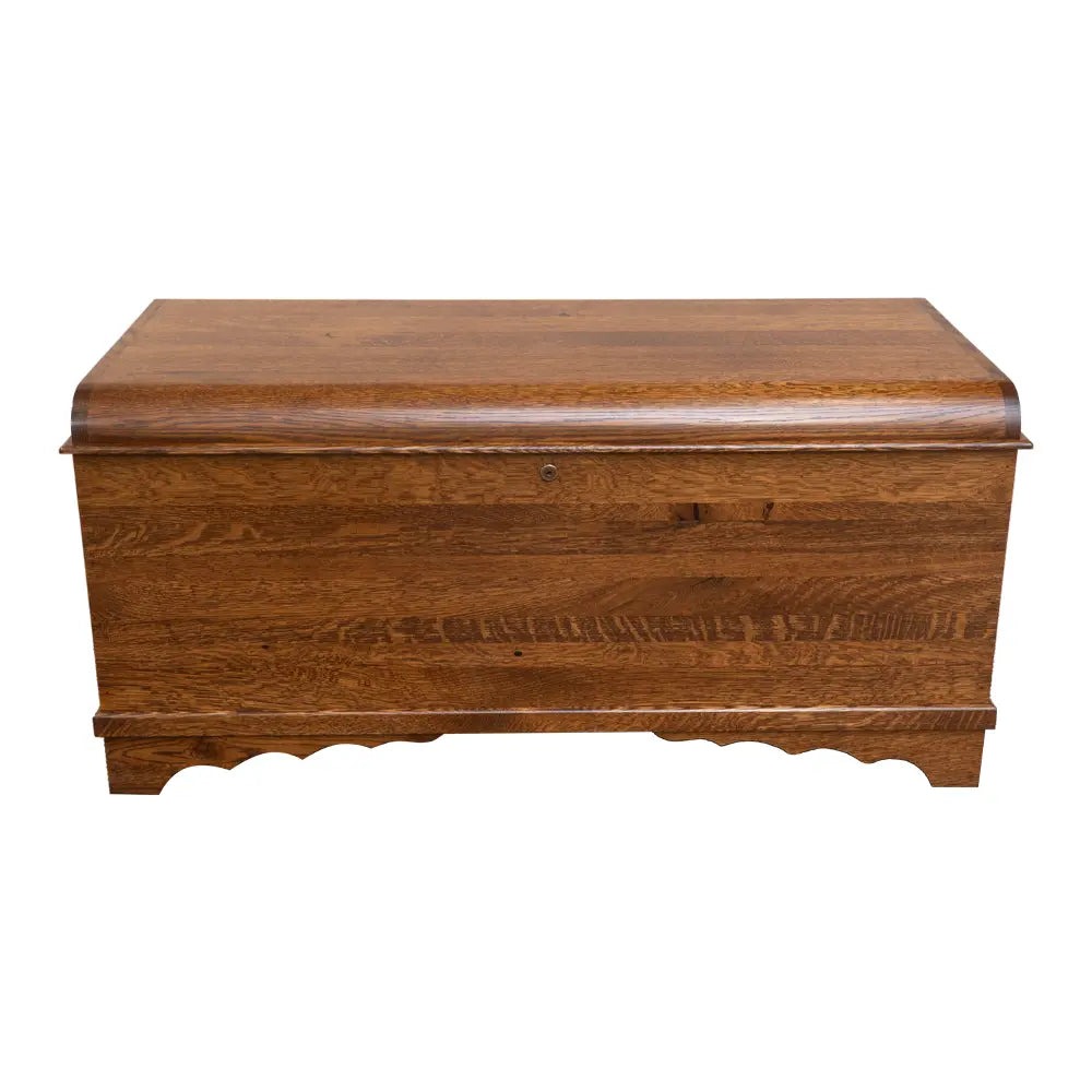 amish waterfall hope chest, quartersawn oak