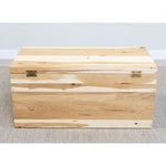 back, rustic blanket box, hickory wood