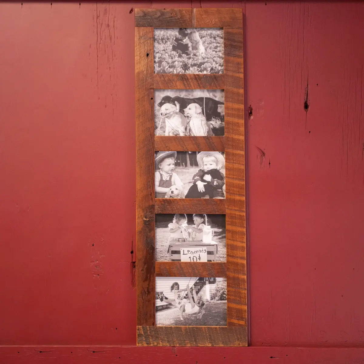 barnwood 5 opening picture frame, 5x7 opening