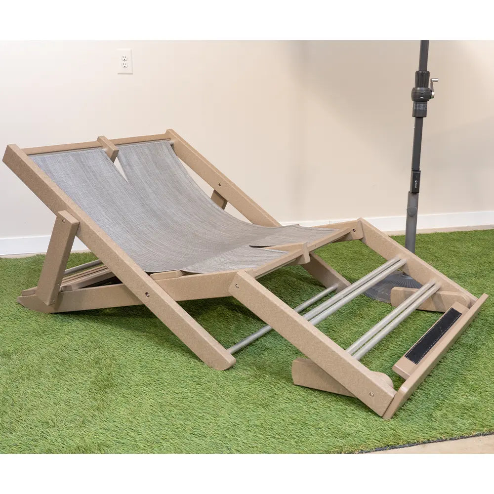 Outdoor Reclining Folding Day Bed with Cushion