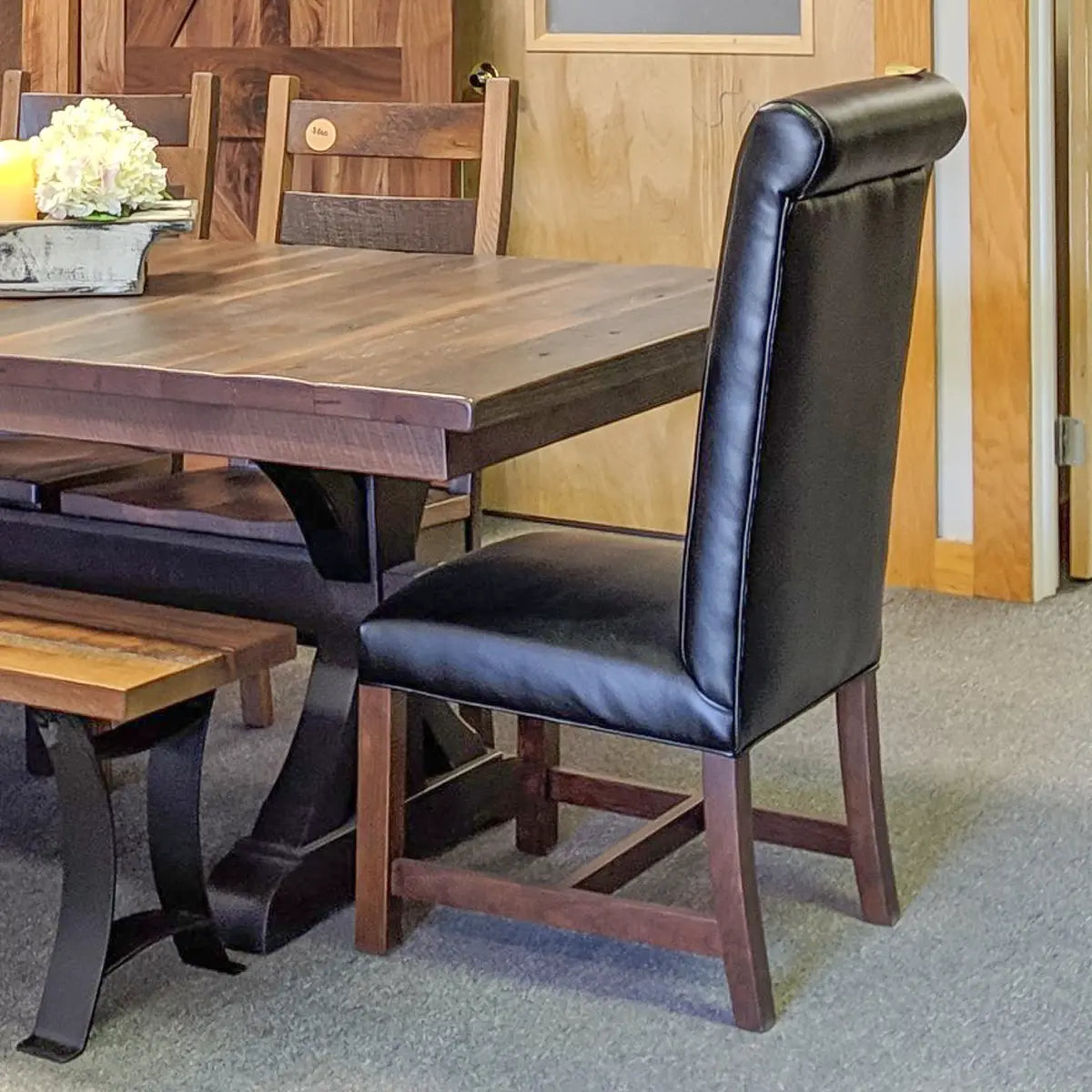 black parsons dining chair