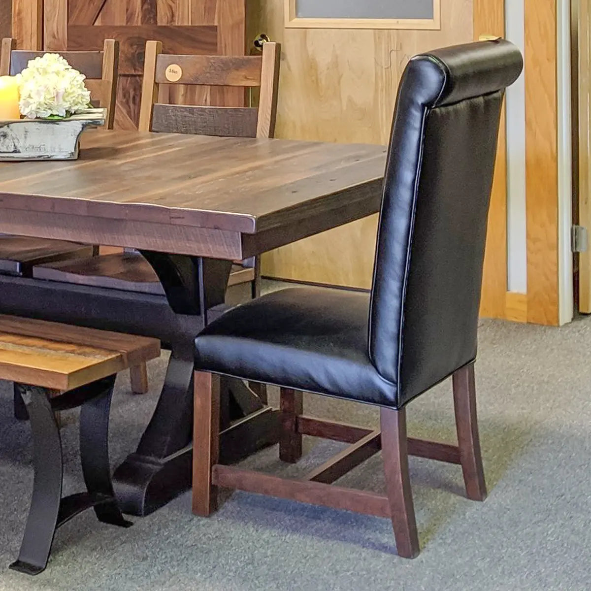 black parsons dining chair