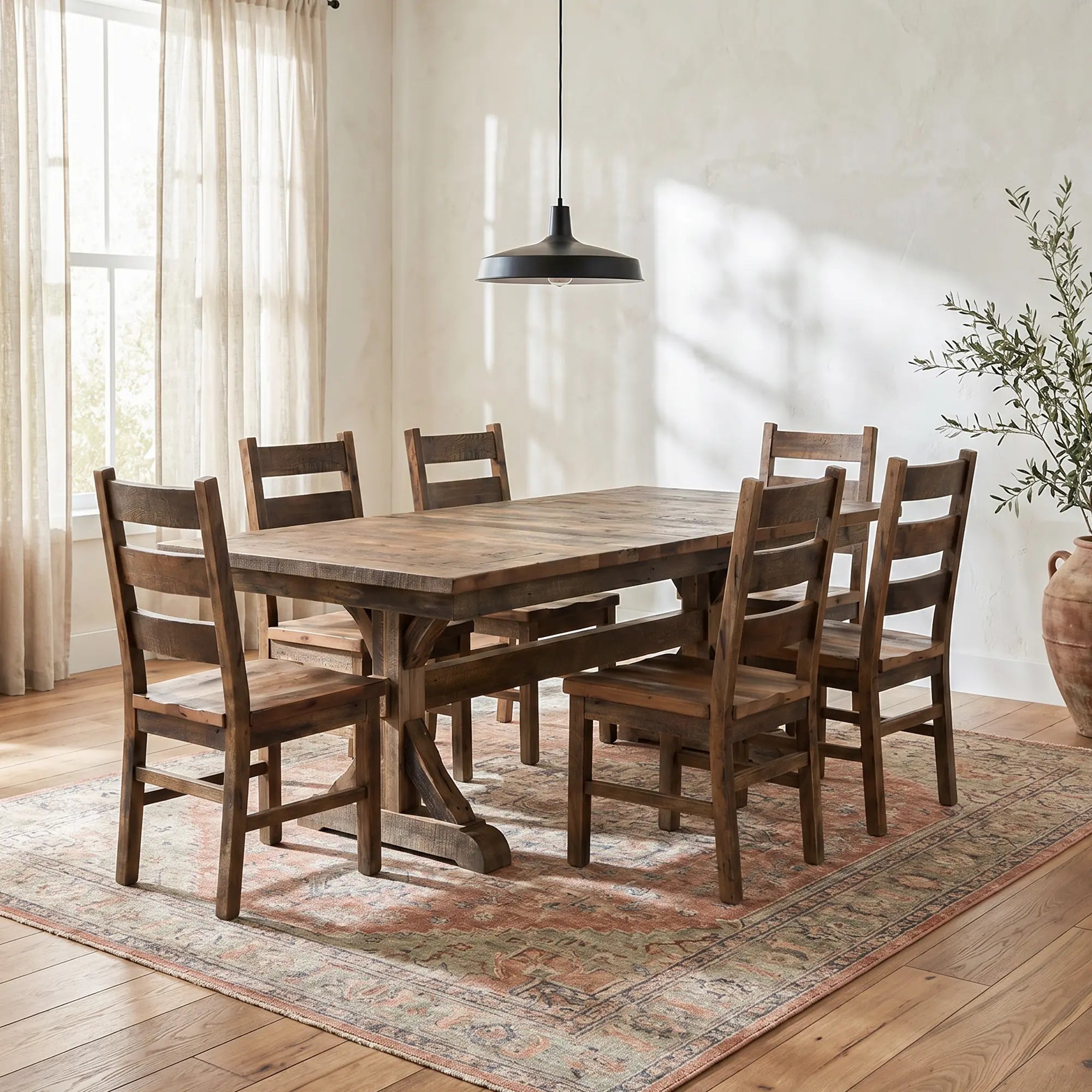 Reclaimed Wood Rectangular Dining Table | Rustic Red Door