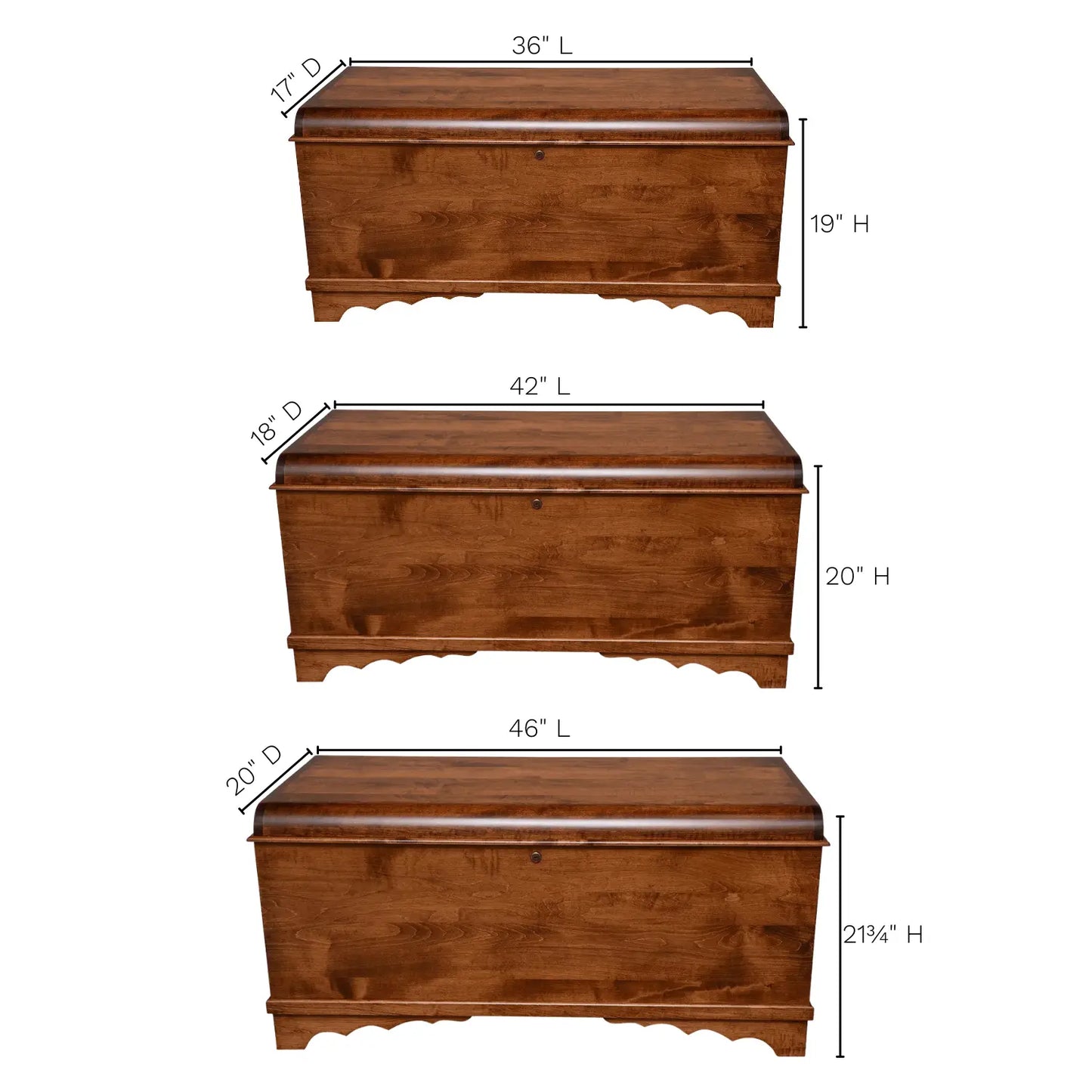 Waterfall Brown Maple Asbury Cedar Hope Chest
