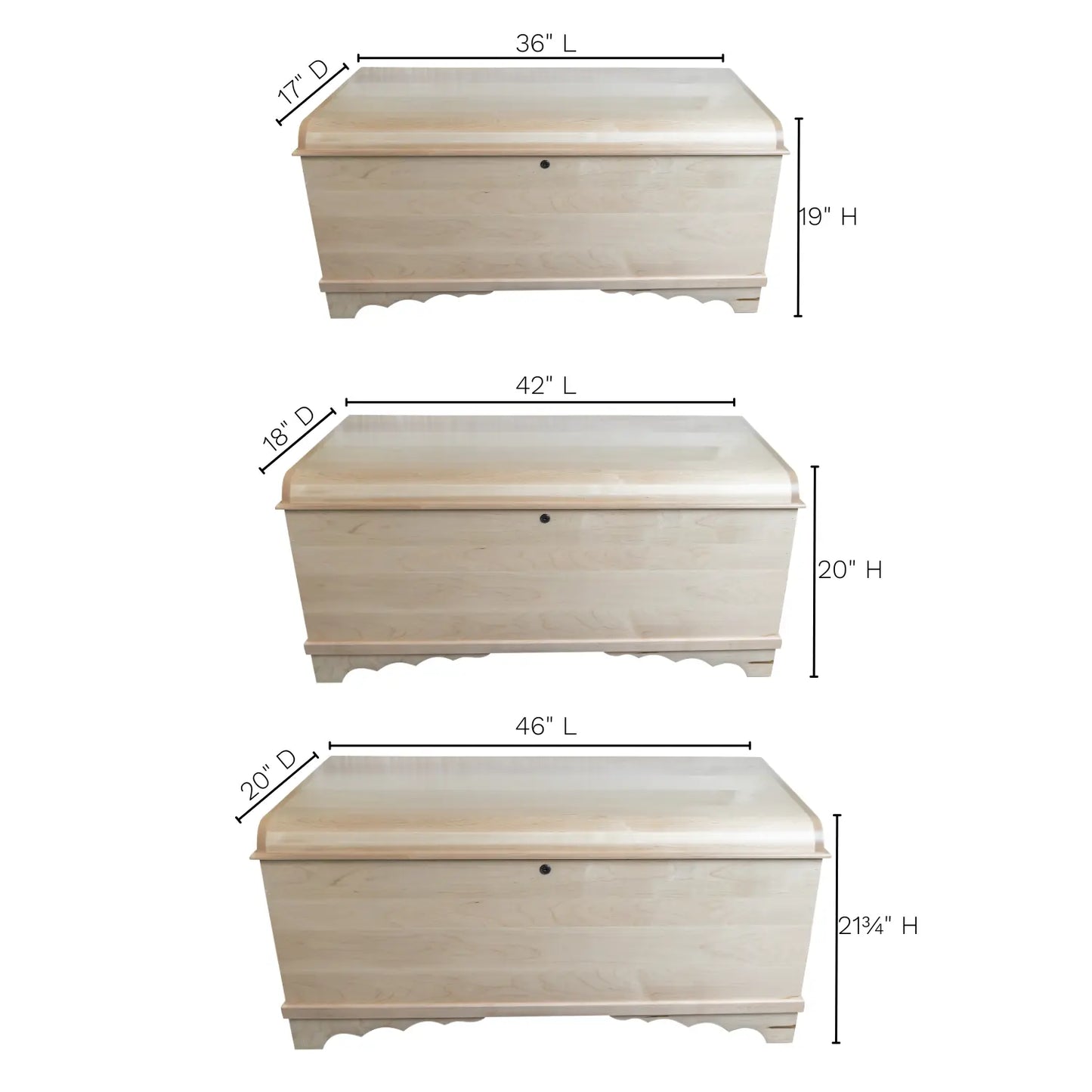 Waterfall Brown Maple Natural Cedar Hope Chest