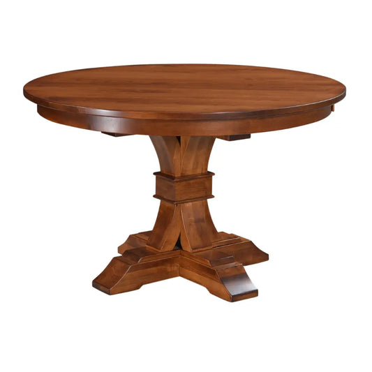 Benton Brown Maple Round Butterfly Dining Table