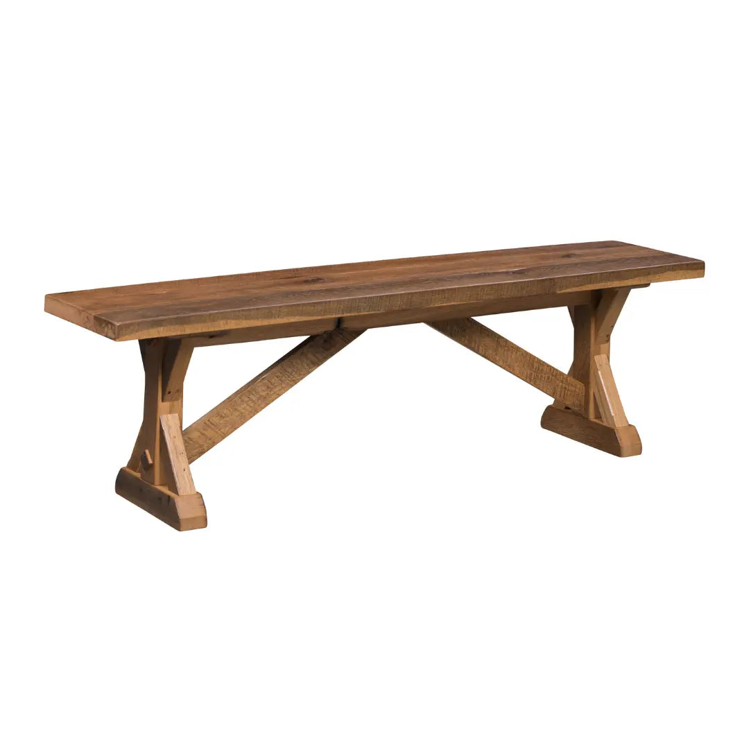 Calloway Rustic Farmhouse Barnwood Dining Bench