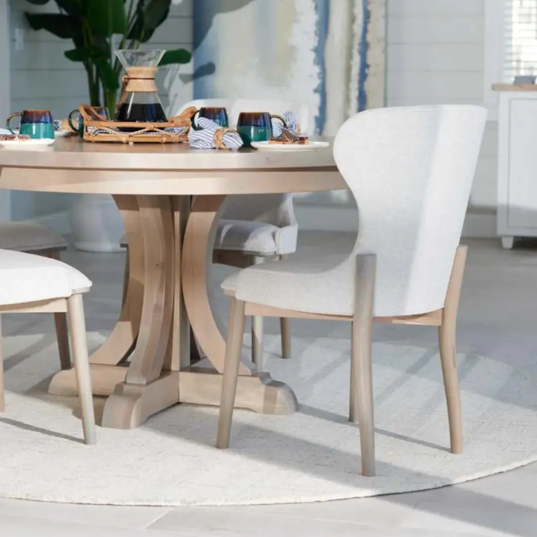 Contemporary Curved Upholstered Dining Chair