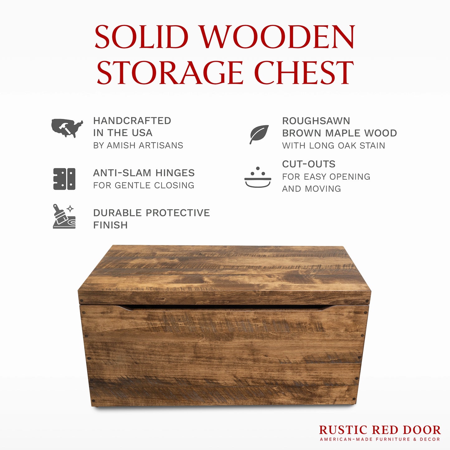 Palmer Brown Maple Blanket Chest, Long Oak Stain