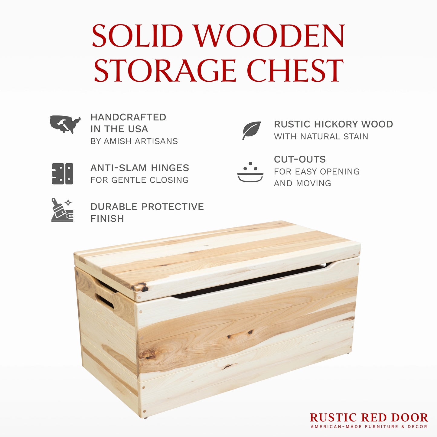 Palmer Hickory Blanket Chest, Natural Stain