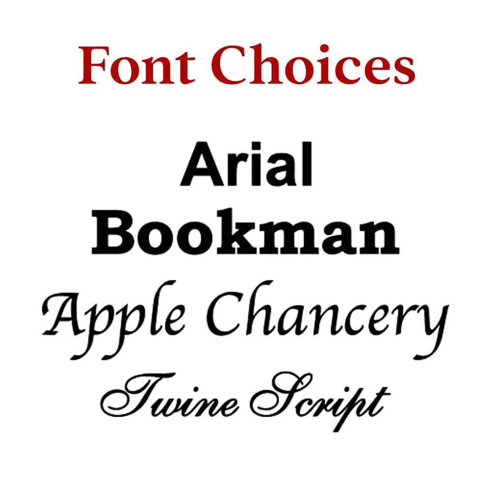 font choices for engraved chest