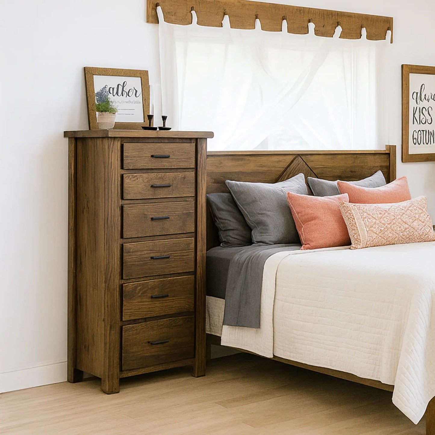 reclaimed oak wood tall lingerie chest