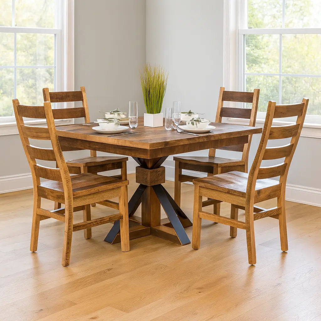 Hampton Square Reclaimed Wood Rustic Dining Table