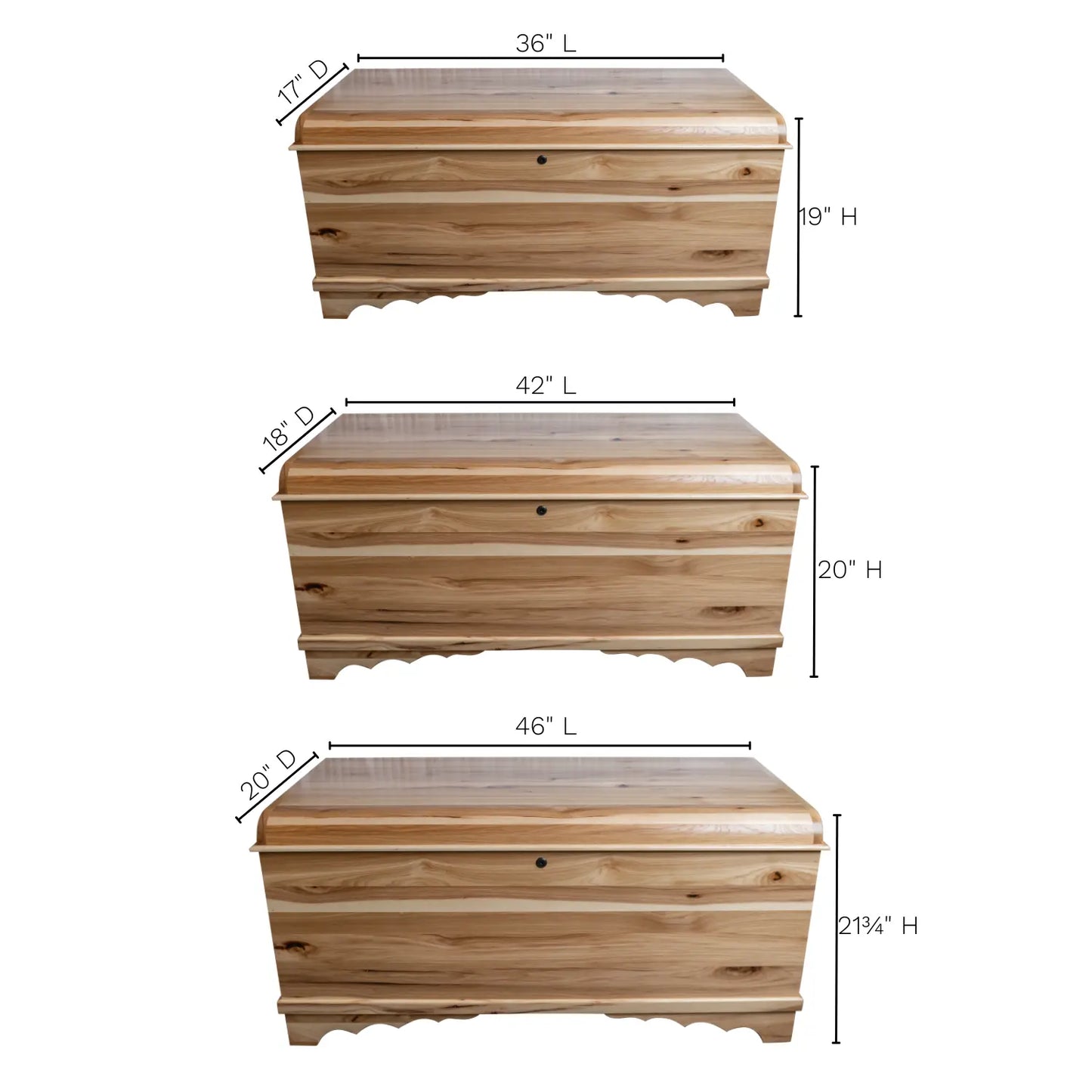 Waterfall Hickory Natural Cedar Hope Chest