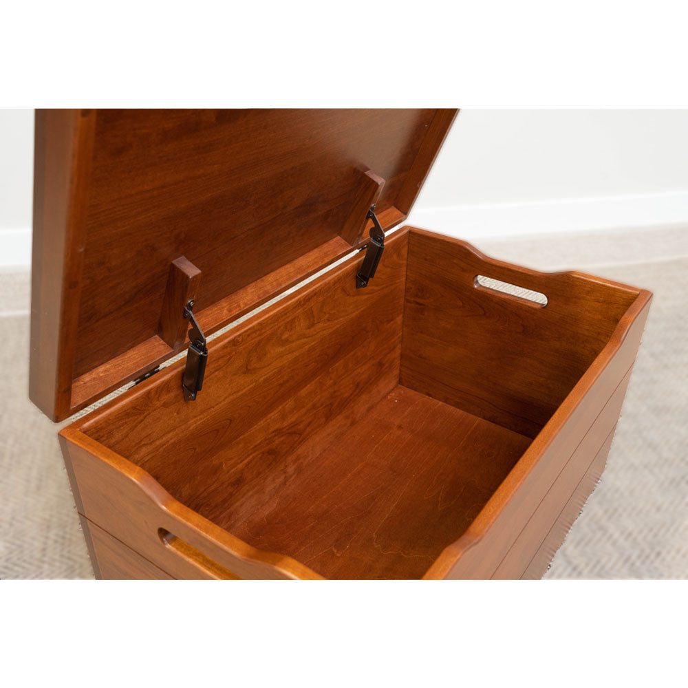 Inside of Palmer Storage Chest, Cherry Wood