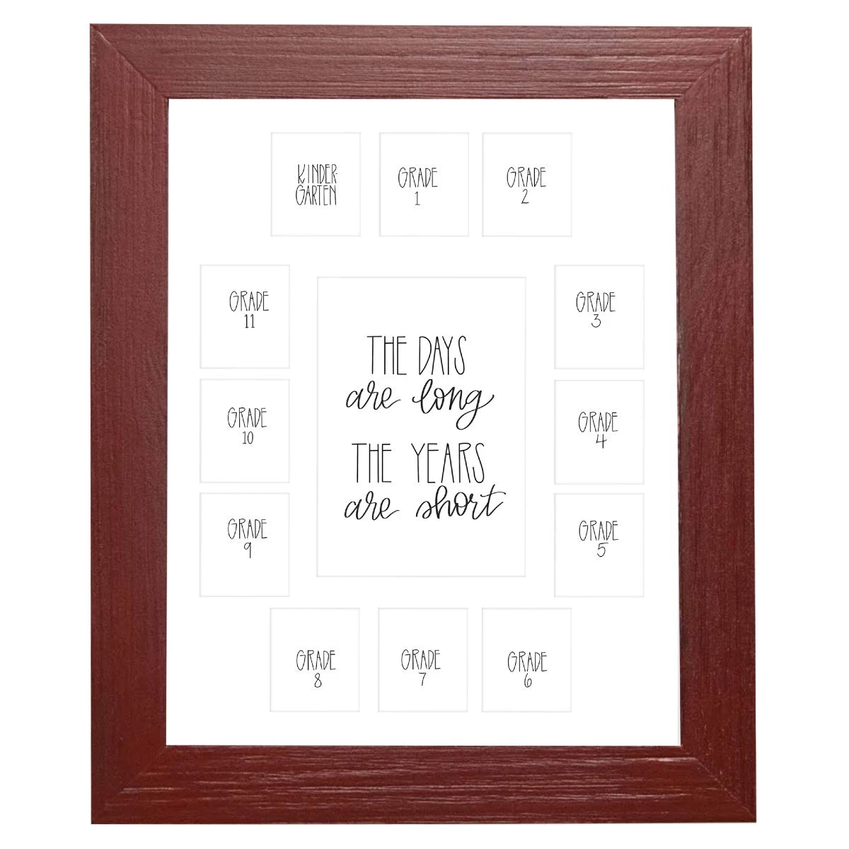 11x14 Red School Picture Frame, White Mat