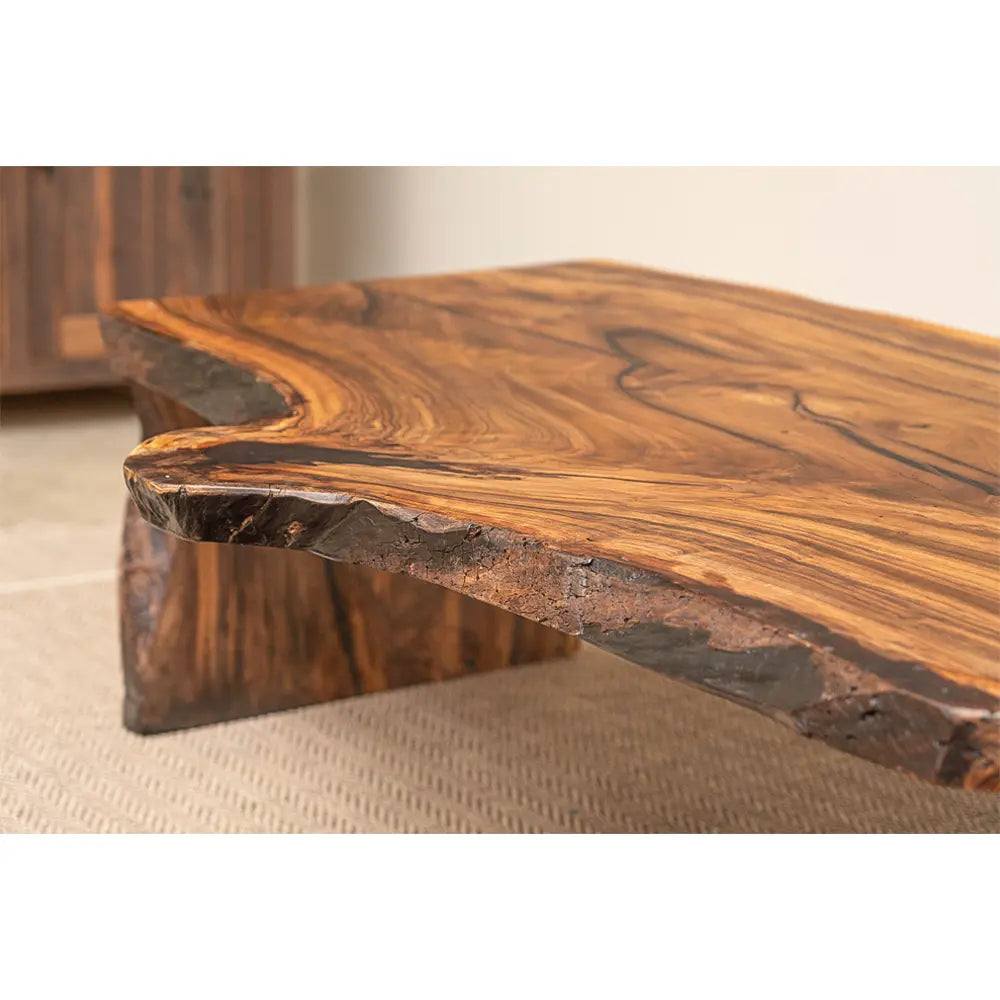 62" English Walnut Waterfall Live Edge Coffee Table