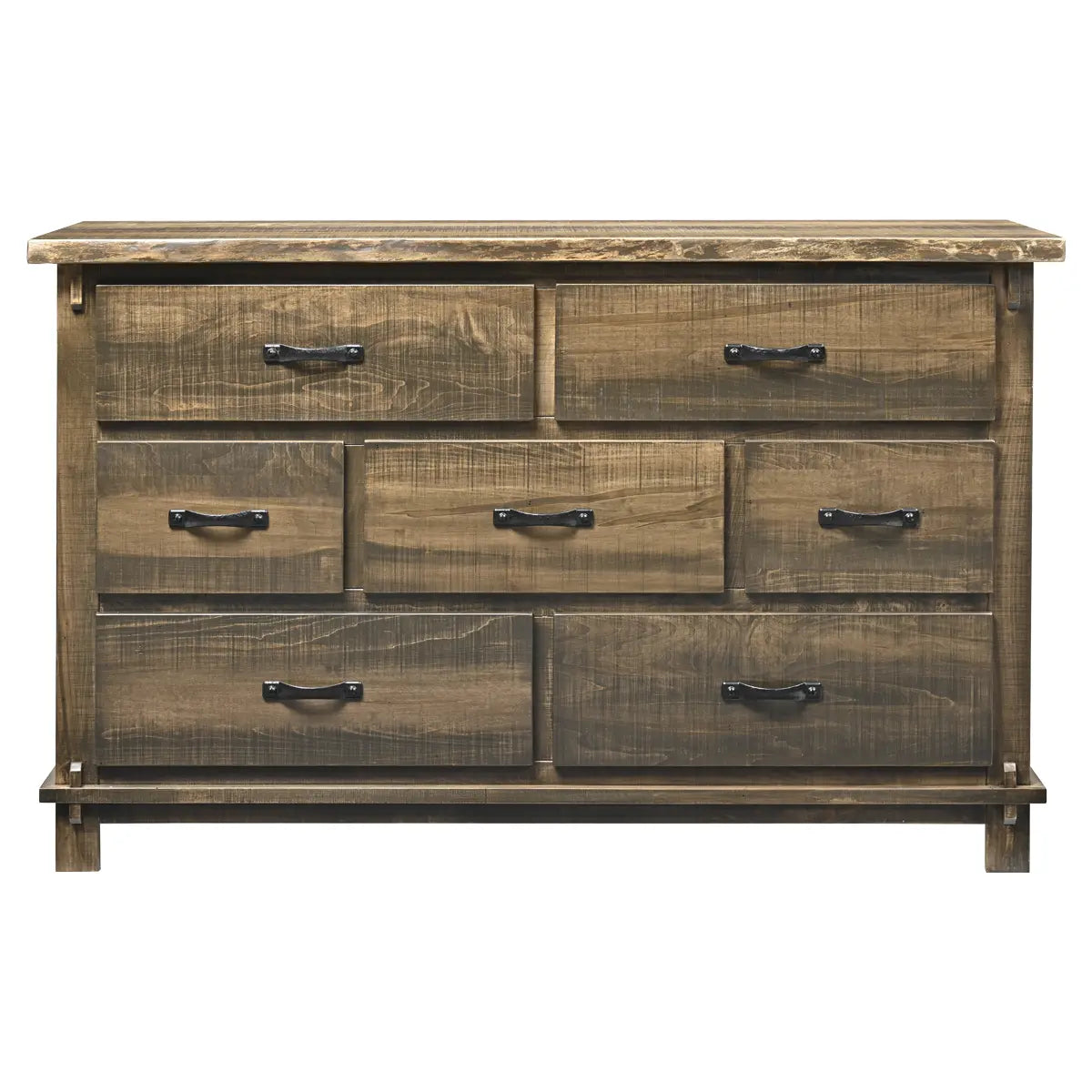 live edge maple wood dresser 7 drawers