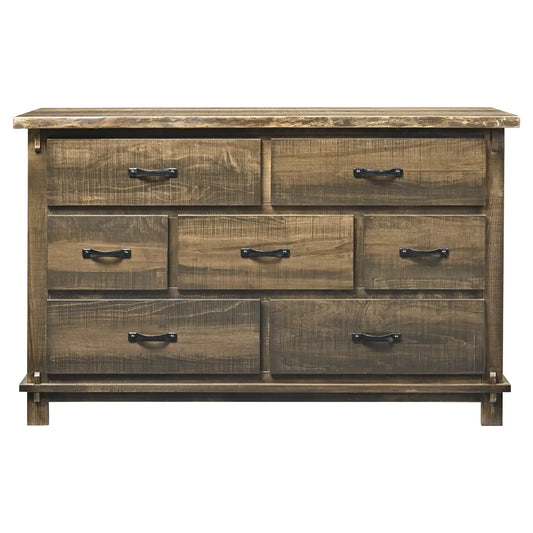 live edge maple wood dresser 7 drawers