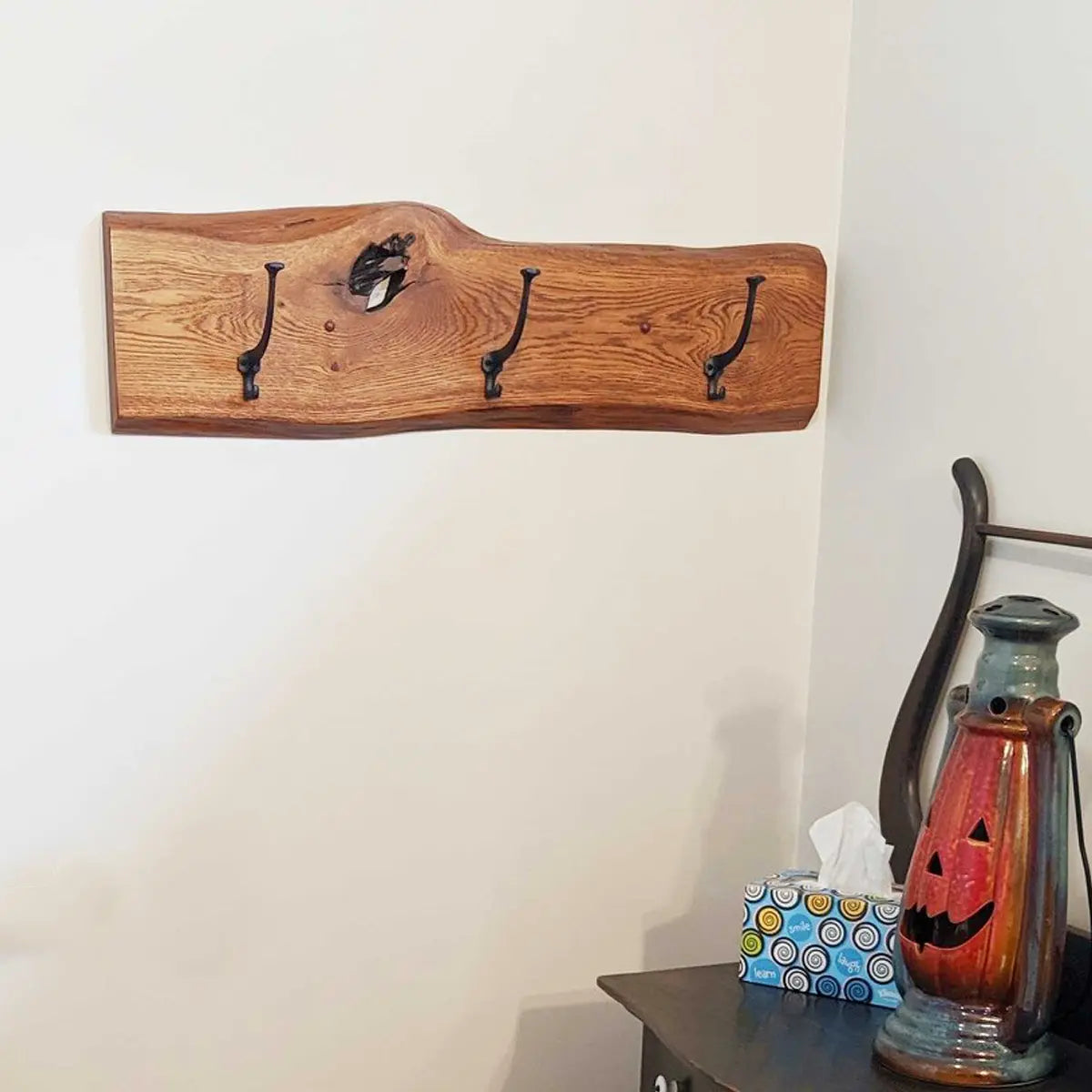 Live Edge Oak Coat Rack